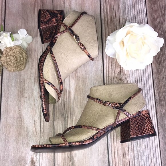 Marc Fisher Snakeprint Leather Dress Sandals 8.5M - Picture 7 of 8